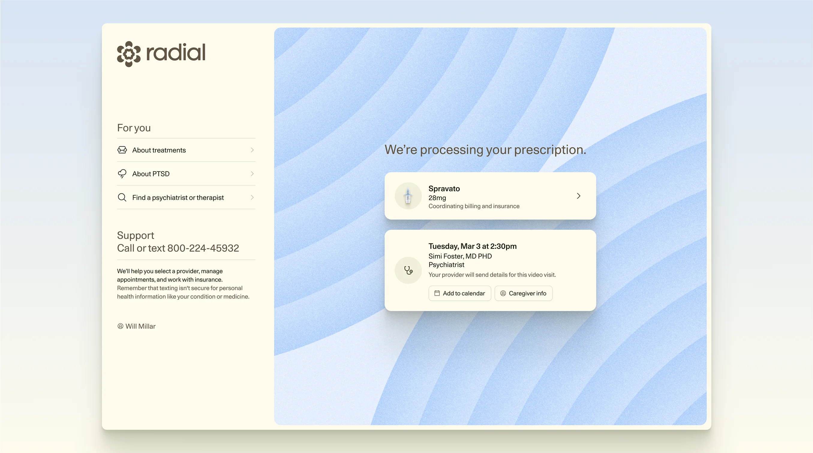 Radial Health app design by Goodside