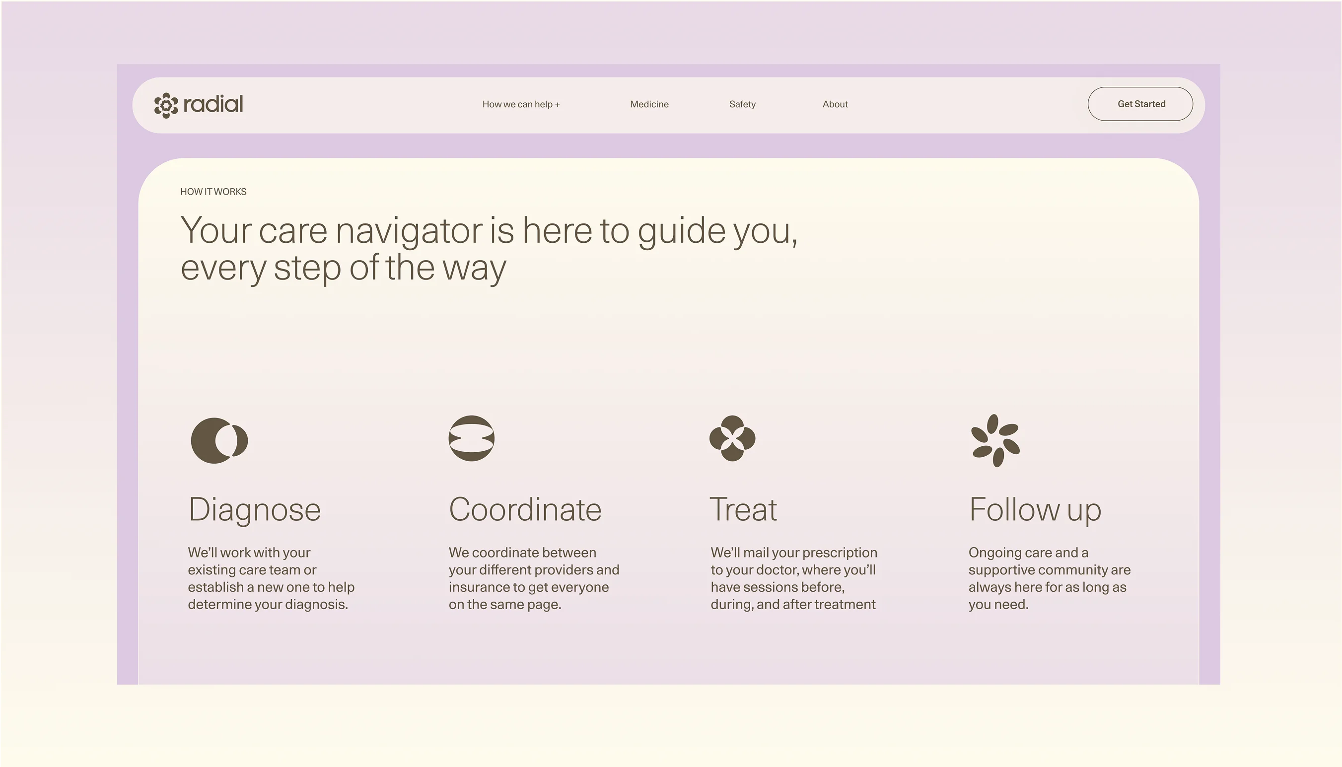 Radial Health website design by Goodside