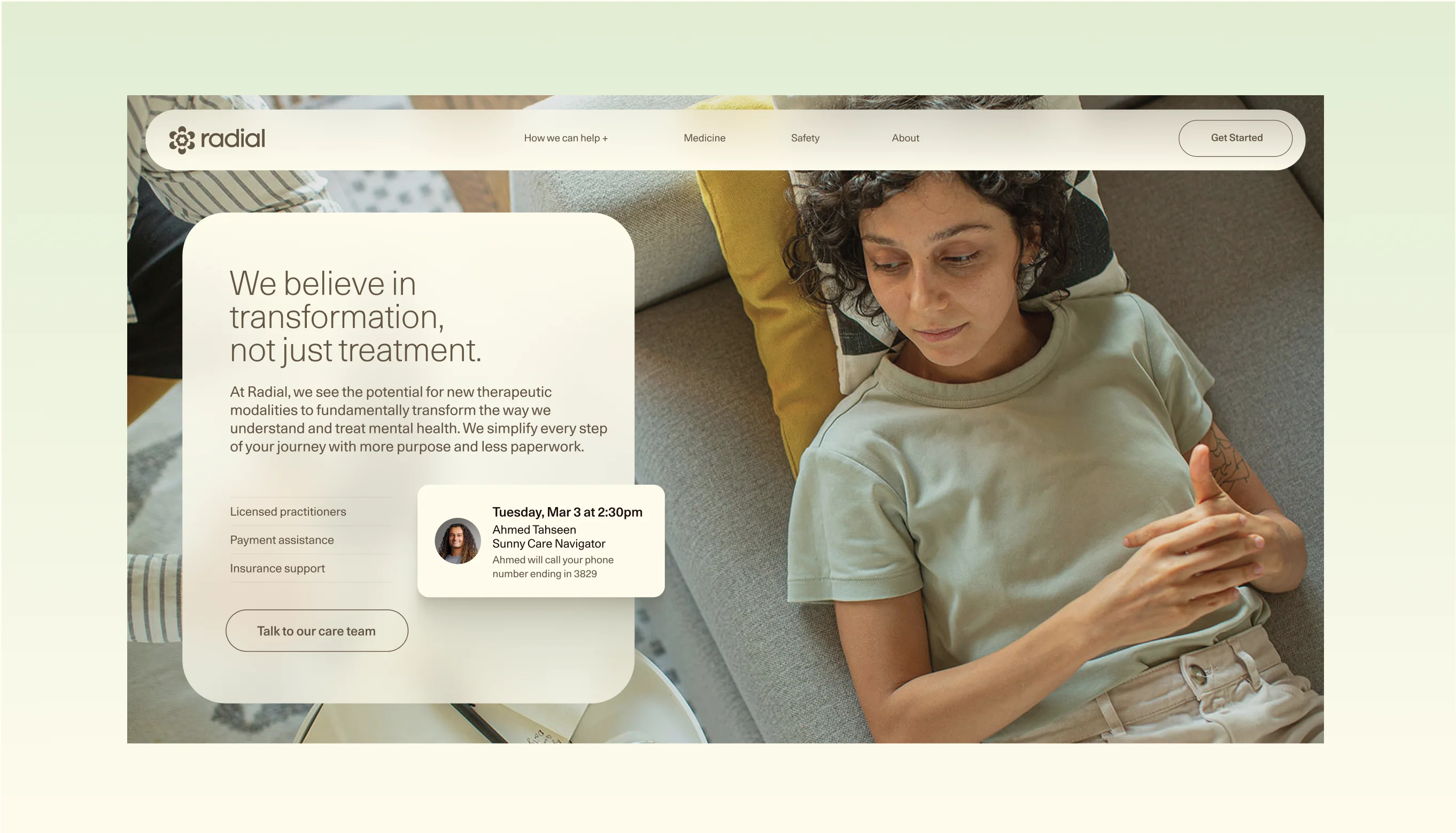 Radial Health website design by Goodside