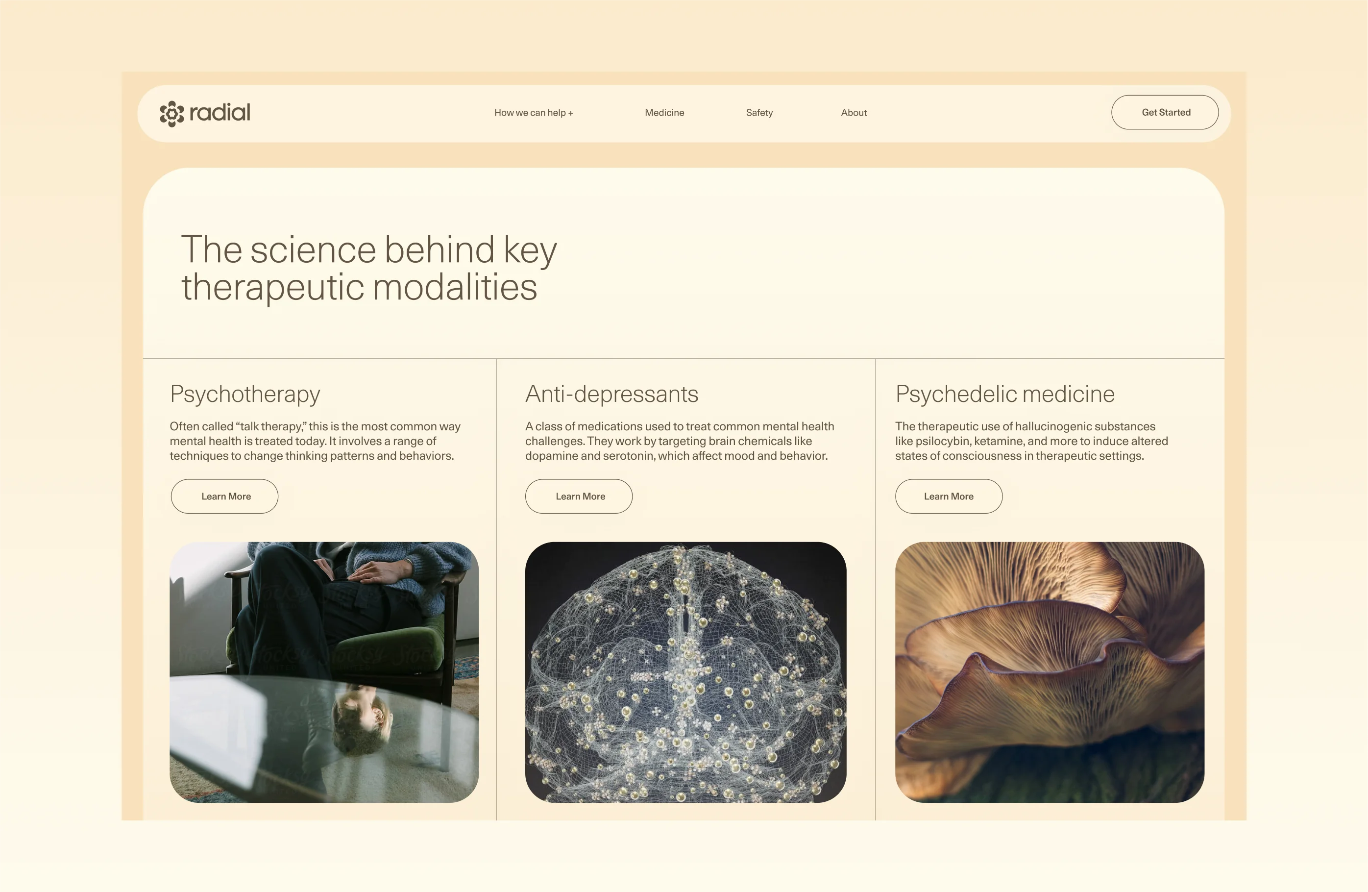 Radial Health website design by Goodside